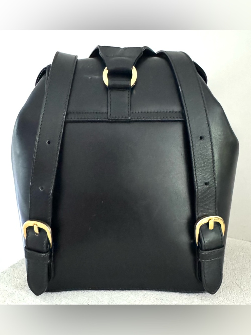 SALVATORE FERRAGAMO Rare Mini Backpack Black Leather Shoe Studs Gold Lock - Picture 2 of 12